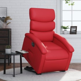 Sillón elevable eléctrico cuero artificial rojo en Sillones | Comprar online en Foru.es