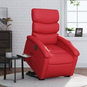 Sillón elevable eléctrico cuero artificial rojo en Sillones | Comprar online en Foru.es