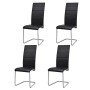 Sillas de comedor voladizas 4 unidades cuero sintético negro de vidaXL, Sillas de comedor - Ref: Foro24-242290, Precio: 232,1...