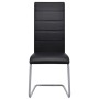 Sillas de comedor voladizas 4 unidades cuero sintético negro de vidaXL, Sillas de comedor - Ref: Foro24-242290, Precio: 232,1...