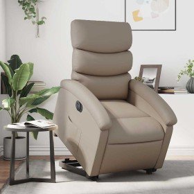 Sillón elevable eléctrico cuero artificial capuchino en Sillones | Comprar online en Foru.es