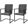 Sillas voladizas de comedor 2 unidades cuero sintético gris de vidaXL, Sillas de comedor - Ref: Foro24-242286, Precio: 180,14...
