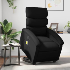 Sillón de masaje elevable eléctrico cuero sintético negro en Sillones | Comprar online en Foru.es