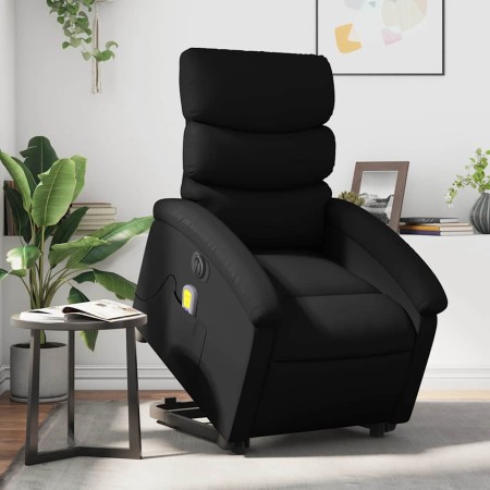 Sillón de masaje elevable eléctrico cuero sintético negro en Sillones | Comprar online en Foru.es