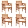 Sillas de comedor de jardín 4 uds con cojines madera de acacia de , Sillas de jardín - Ref: Foro24-3120450, Precio: 415,15 €,...