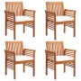 Sillas de comedor de jardín 4 uds con cojines madera de acacia de , Sillas de jardín - Ref: Foro24-3120450, Precio: 433,62 €,...