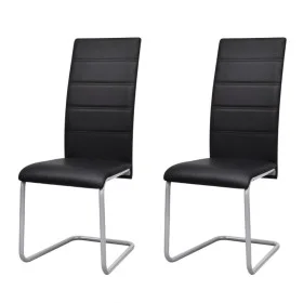 Sillas voladizas de comedor 2 unidades cuero sintético negro de vidaXL, Sillas de comedor - Ref: Foro24-242289, Precio: 118,0...