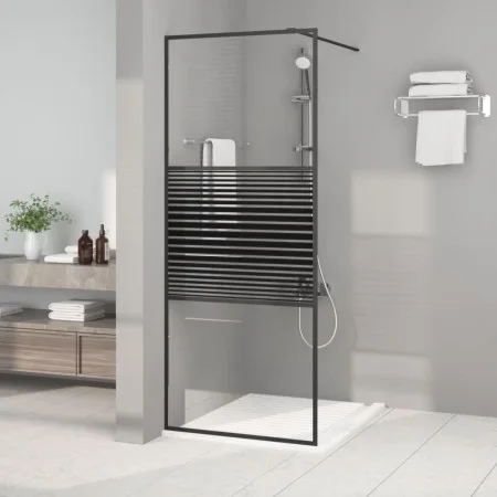 Duschwand aus schwarzem, transparentem ESG-Glas, 80 x 195 cm von , Duschwände und Duschwände - Ref: Foro24-152145, Preis: 160...