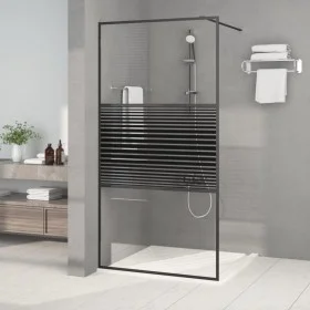 Black transparent ESG glass shower screen 100x195 cm by , Shower walls and screens - Ref: Foro24-152147, Price: 188,03 €, Dis...