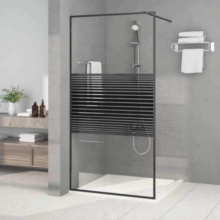 Mampara de ducha vidrio ESG transparente negro 100x195 cm de , Paredes y mamparas de ducha - Ref: Foro24-152147, Precio: 185,...