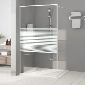 Transparent white ESG glass shower screen 115x195 cm by , Shower walls and screens - Ref: Foro24-152153, Price: 170,69 €, Dis...