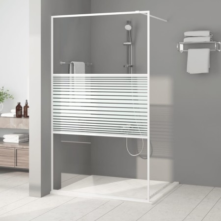Mampara de ducha vidrio ESG transparente blanco 115x195 cm de , Paredes y mamparas de ducha - Ref: Foro24-152153, Precio: 167...