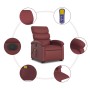 Sillón de masaje elevable eléctrico cuero artificial rojo tinto en Sillones | Comprar online en Foru.es