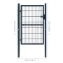 Cancela de valla 2D individual gris antracita 106x210 cm de vidaXL, Puertas de jardín - Ref: Foro24-141744, Precio: 198,59 €,...