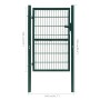 Cancela de valla 2D individual verde 106x230 cm de vidaXL, Puertas de jardín - Ref: Foro24-141752, Precio: 213,53 €, Descuent...