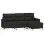 3-seater sofa with black fabric stool 180 cm by , Sofas - Ref: Foro24-3201077, Price: 304,42 €, Discount: %