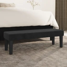 Banco de terciopelo negro 100x30x30 cm de , Bancos - Ref: Foro24-346668, Precio: 56,92 €, Descuento: %