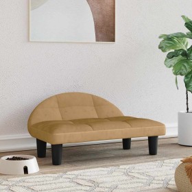 Cama para perros de terciopelo marrón 70x52x30 cm en Camas para perros | Comprar online en Foru.es