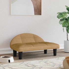 Cama para perros de terciopelo marrón 70x52x30 cm en Camas para perros | Comprar online en Foru.es