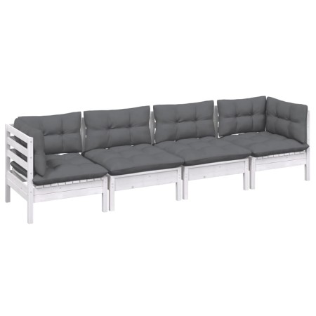 Juego de muebles de jardín 4 pzas y cojines madera maciza pino de , Conjuntos de jardín - Ref: Foro24-3096149, Precio: 345,49...