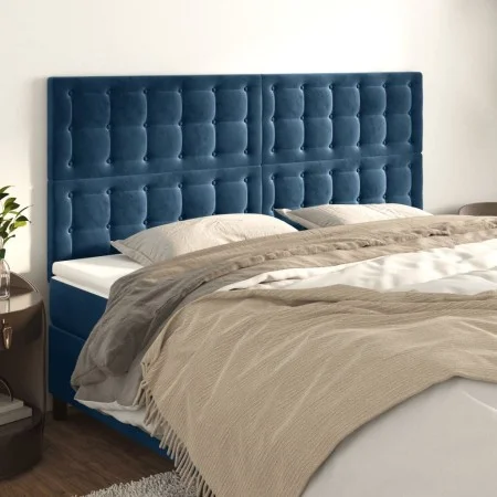 Kopfteile 4 Einheiten aus dunkelblauem Samt 80x5x78/88 cm von , Kopf- und Fußteile - Ref: Foro24-3116824, Preis: 125,26 €, Ra...