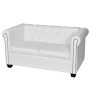 Sofá Chesterfield de 2 plazas cuero sintético blanco de vidaXL, Sofás - Ref: Foro24-242371, Precio: 373,38 €, Descuento: %
