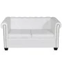 Sofá Chesterfield de 2 plazas cuero sintético blanco de vidaXL, Sofás - Ref: Foro24-242371, Precio: 365,52 €, Descuento: %