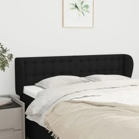 Black fabric headboard 147x23x78/88 cm by , Headboards and footboards - Ref: Foro24-3117578, Price: 74,66 €, Discount: %