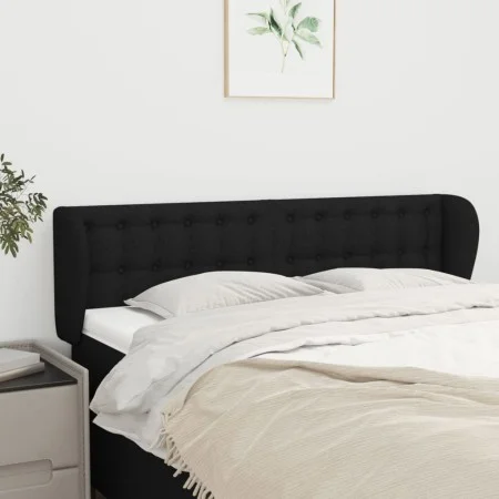 Black fabric headboard 147x23x78/88 cm by , Headboards and footboards - Ref: Foro24-3117578, Price: 74,66 €, Discount: %