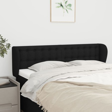Cabecero de tela negro 147x23x78/88 cm de , Cabeceros y pies de cama - Ref: Foro24-3117578, Precio: 76,53 €, Descuento: %
