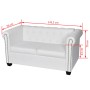 Sofá Chesterfield de 2 plazas cuero sintético blanco de vidaXL, Sofás - Ref: Foro24-242371, Precio: 373,38 €, Descuento: %