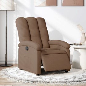 Sillón reclinable eléctrico de tela marrón en Sillones | Comprar online en Foru.es