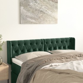 Cabecero de terciopelo verde oscuro 147x16x78/88 cm de , Cabeceros y pies de cama - Ref: Foro24-3119155, Precio: 86,08 €, Des...