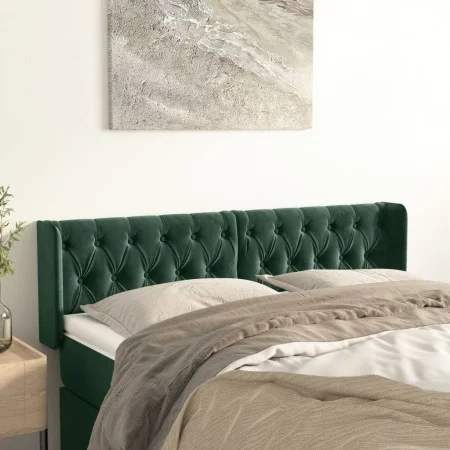 Cabecero de terciopelo verde oscuro 147x16x78/88 cm de , Cabeceros y pies de cama - Ref: Foro24-3119155, Precio: 84,95 €, Des...