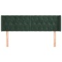 Cabecero de terciopelo verde oscuro 147x16x78/88 cm de , Cabeceros y pies de cama - Ref: Foro24-3119155, Precio: 86,08 €, Des...