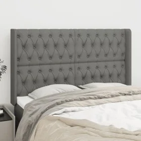 Headboard with dark gray fabric ears 147x16x118/128 cm by , Headboards and footboards - Ref: Foro24-3120013, Price: 129,55 €,...