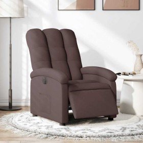 Sillón reclinable eléctrico tela marrón oscuro en Sillones | Comprar online en Foru.es
