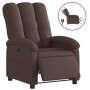 Sillón reclinable eléctrico tela marrón oscuro en Sillones | Comprar online en Foru.es