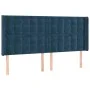 Headboard with dark blue velvet ears 163x16x118/128 cm by , Headboards and footboards - Ref: Foro24-3120072, Price: 141,74 €,...