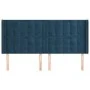 Headboard with dark blue velvet ears 163x16x118/128 cm by , Headboards and footboards - Ref: Foro24-3120072, Price: 141,74 €,...