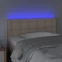 Cabecero con LED cuero sintético color capuchino 80x5x78/88 cm de , Cabeceros y pies de cama - Ref: Foro24-3121689, Precio: 4...