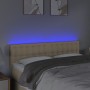 Cabecero con LED de tela color crema 144x5x78/88 cm de , Cabeceros y pies de cama - Ref: Foro24-3122049, Precio: 70,86 €, Des...