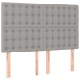 Cabecero con luces LED tela gris claro 144x5x118/128 cm de , Cabeceros y pies de cama - Ref: Foro24-3122856, Precio: 115,45 €...