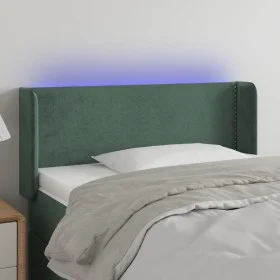 Dark green velvet headboard with LED 83x16x78/88 cm by , Headboards and footboards - Ref: Foro24-3123129, Price: 48,00 €, Dis...