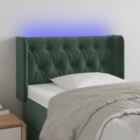 Dark green velvet headboard with LED 83x16x78/88 cm by , Headboards and footboards - Ref: Foro24-3123605, Price: 65,64 €, Dis...