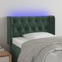Cabecero con LED de terciopelo verde oscuro 83x16x78/88 cm de , Cabeceros y pies de cama - Ref: Foro24-3123605, Precio: 62,69...