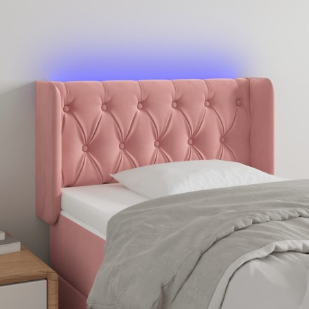 Cabecero con LED de terciopelo rosa 83x16x78/88 cm de , Cabeceros y pies de cama - Ref: Foro24-3123607, Precio: 65,11 €, Desc...