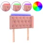 Cabecero con LED de terciopelo rosa 83x16x78/88 cm de , Cabeceros y pies de cama - Ref: Foro24-3123607, Precio: 65,11 €, Desc...
