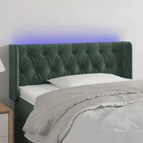 Dark green velvet headboard with LED 93x16x78/88 cm by , Headboards and footboards - Ref: Foro24-3123611, Price: 72,29 €, Dis...