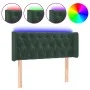 Dark green velvet headboard with LED 93x16x78/88 cm by , Headboards and footboards - Ref: Foro24-3123611, Price: 72,29 €, Dis...